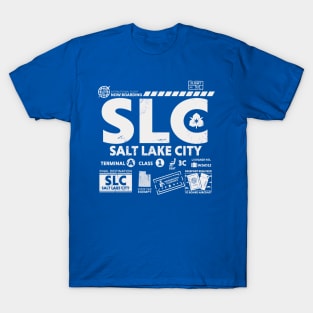 Vintage Salt Lake City SLC Airport Code Travel Day Retro Travel Tag T-Shirt